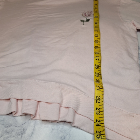 Splendid Embroidered Rose Hoodie Ballerina Pink Large NWT - Picture 12 of 13